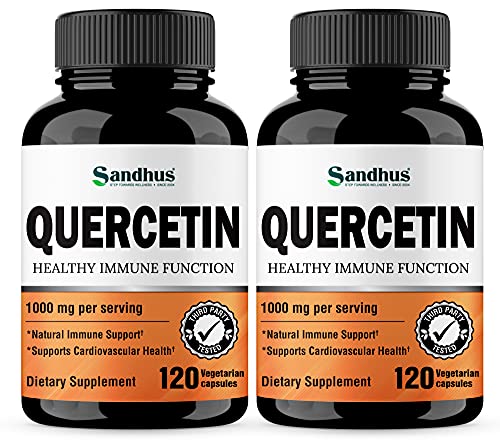 Quercetin 1000 mg Per Serving Vegetarian Capsules 120 Ct- 2 Pack