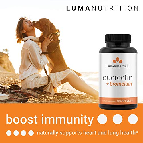 Quercetin 500mg - Quercetin with Bromelain - Powerful Quercetin Supplement - Premium Bromelain Supplement - Cardiovascular Health - Anti-Inflammatory - 60 Capsules
