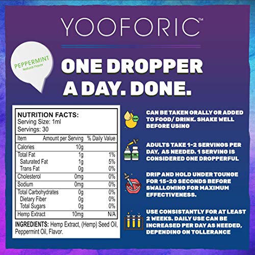 YOOFORIC Hemp Oil Extract 300mg Peppermint