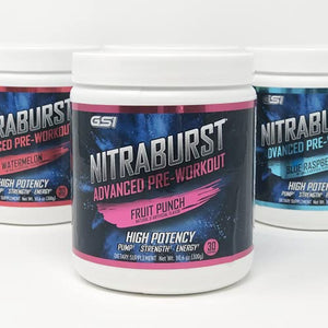 Giant Sports International NITRABURST Pre Workout Powder, Increase Blood Flow, Boosts Strength and Energy, Improve Exercise Performance, Creatine Free (Fruit Punch, 30 Servings)