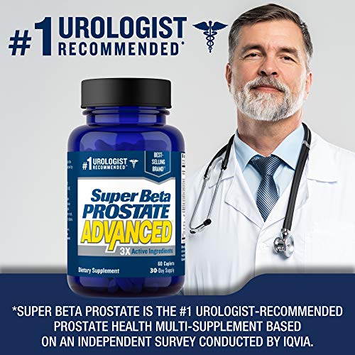 Super Beta Prostate Advanced Prostate Supplement for Men – Reduce Bathroom Trips, Promote Sleep, Support Urinary Health & Bladder Emptying. Beta Sitosterol not Saw Palmetto. (180 Caplets, 3-Pack)