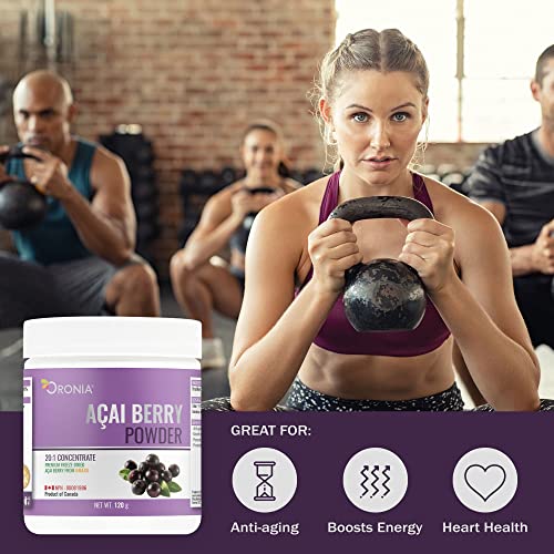 ORONIA Canada Acai Berry Powder – Premium Freeze-Dried from Brazil 120 Gram Natural Antioxidant Superfood Non GMO Gluten Free Anti Aging 20:1 Concentrate