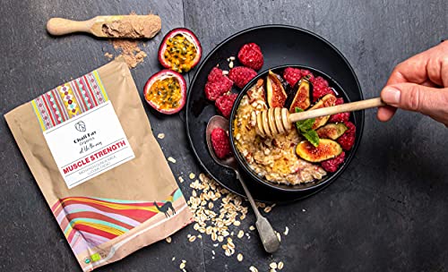 Qhali Kay Organics Muscle Strength 12 oz - Organic Quinoa, Maca, Cacao, Lucuma, and Sacha Inchi - USDA Organic Superfood Powder - Natural Vegan Meal Supplement - No Added Sugar