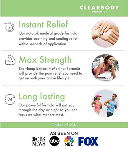 Hemp Pain Relief Cream- Made in USA Lab Tested Hemp Oil Formula for Arthritis, Back, Knee, Joint, Carpal Tunnel, Nerve, Muscle Pain for Inflammation, Soreness with Natural Peppermint & Arnica Extract