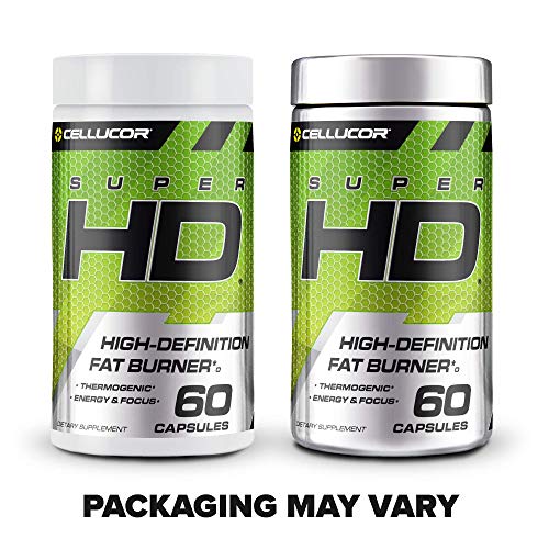 Cellucor Super HD Thermogenic Fat Burner Weight Loss Supplement, Appetite Suppressant, & Energy Booster Capsimax, Green Tea Extract, 160mg Caffeine & More 60 Capsules (Packaging May Vary)