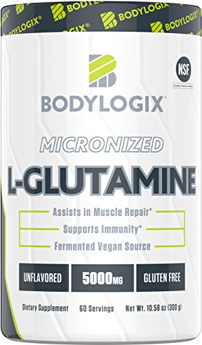 Bodylogix Micronized L-Glutamine Powder, NSF Certified, Unflavored, 300g