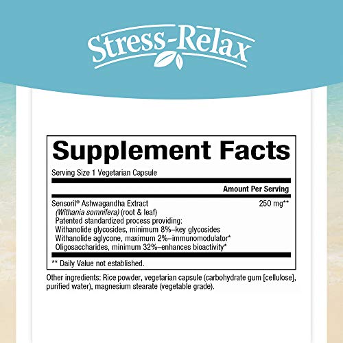 Stress-Relax Ashwagandha Sensoril by Natural Factors, 60 vegetarian capsules (60 servings)