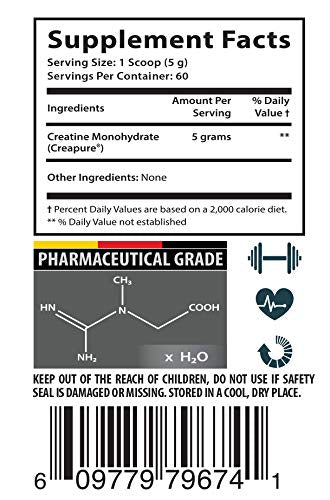 Muscle Enhancer Supplements - German CREATINE - 100% Pure MICRONIZED CREATINE MONOHYDRATE - German creatine Powder - 1 Can 300 Grams (60 Servings)