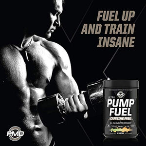 PMD Sports Ultra Pump Fuel Caffeine Free - Pre Workout Drink Mix - Energy, Strength, Endurance, Muscle Pumps and Recovery Complex Carbohydrates and Amino Energy - Rockin Rainbow Sherbet (30 Servings)