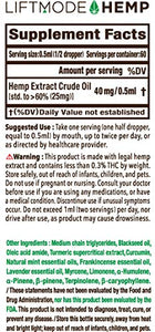 LiftMode Hemp Extract Crude Oil 1500mg (Synergy - for Sleep & with Terpenes, Black Seed & Turmeric) | Non-GMO, Organic & Gluten Free