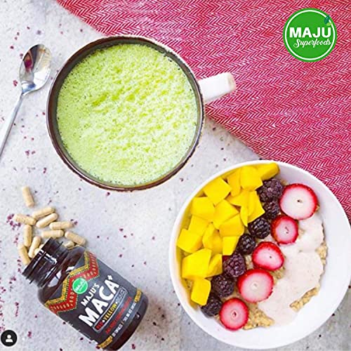 Strong Organic Maca Capsules, Black, Yellow & Red Root w/ Black Pepper Extract for Absorption, Roots Grown in Peru, Peruvian Powder, Men & Women Supplement, 60,000 mg
