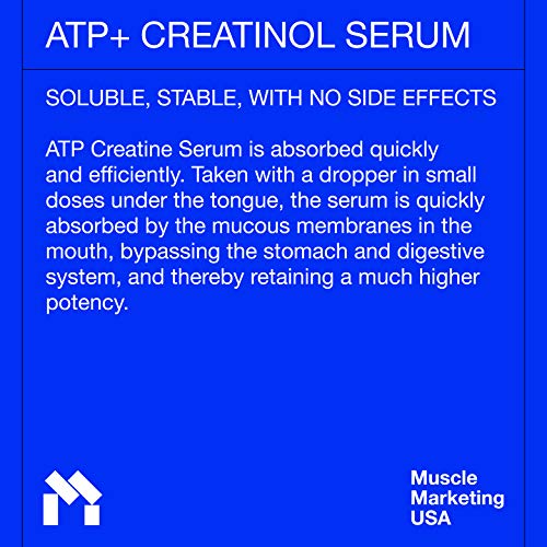 MMUSA ATP+ Creatine Serum Muscle Fuel - Fast + Clean, Pre-Workout Muscle Power. Sublingual Liquid Absorbs Instantly. Safely Supports Fast Muscle Growth; Extends Endurance. No Loading or Weight Gain.