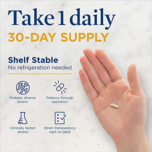 Renew Life Probiotics 30 Billion CFU Guaranteed, 12 Strains, For Men & Women, Shelf Stable, Gluten Dairy & Soy Free, 30 Capsules, Ultimate Flora Extra Care - 60 Day Money Back Guarantee