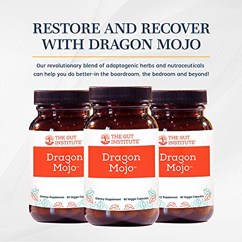 The Gut Institute Dragon Mojo Adaptogenic Formula - Natural Calm, Stress Relief and Focus Support Capsules with Tribulus, Horny Goat Weed, Tongkat Ali and More - 30-Day Supply - Made in The USA