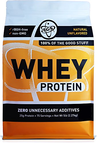 TGS 100% Whey Protein Powder Unflavored, Unsweetened, Keto Friendly - 5lb - All Natural, Low Carb, Low Calorie, No Soy, Made in USA
