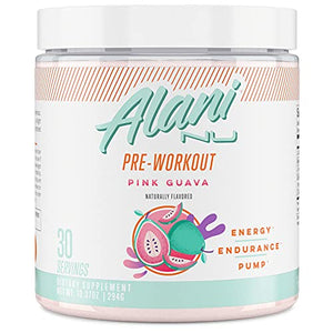 Alani Nu Pre-Workout Supplement Powder for Energy, Endurance, and Pump, Pink Guava, 30 Servings