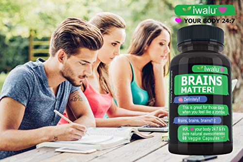 Brain Supplement Nootropics Booster: Support Focus, Boost Concentration, Memory & Clarity, Ashwagandha, Ginkgo Ginseng Bacopa Extract, Vitamin B, Dmae, Focus Supplement Brain Support Energy Pills 60ct