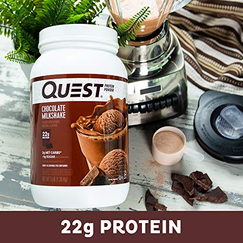 Quest Nutrition Chocolate Milkshake Protein Powder, High Protein, Low Carb, Gluten Free, Soy Free, 48 Ounce (Pack of 1)