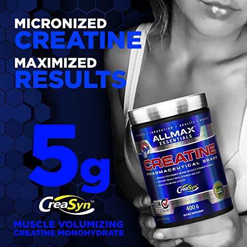 ALLMAX Nutrition - Creatine Monohydrate, Micronized Creatine Powder for Strength and Muscle Recovery, Gluten Free & Fast Absorbing, 100g