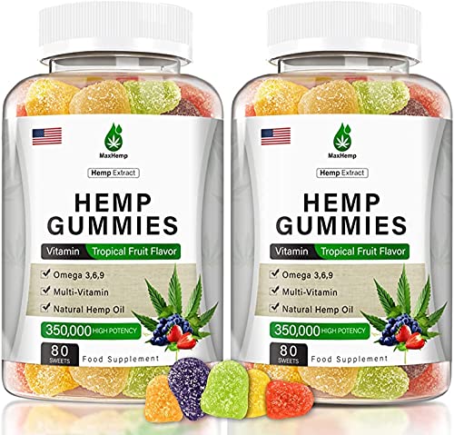 (2 Pack) Hemp Gummies Pain Anxiety Inflammation Extra Strength Relief Vaginal Dryness Sleep Stress Aid Calm Organic Vegan Hemp Bear Gummy Mood Focus Weed Edible Cbdfx CDB CBS Cbdmd Candy Zero CBD Oil