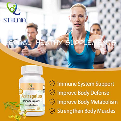 Sthenia Astragalus Root 300 mg Supplement 90 Vegan Capsules for Immune System Support, Improve Body Defense for Man & Women, (40% Polysaccharides) Non-GMO