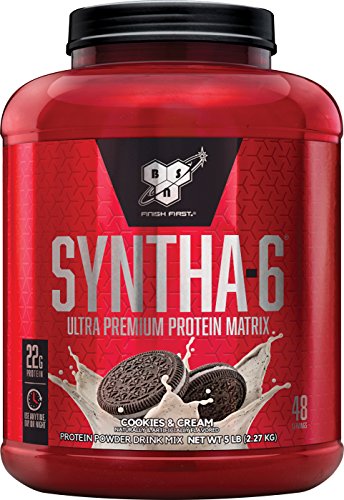BSN SYNTHA-6 Whey Protein Powder, Micellar Casein, Milk Protein Isolate Powder, Cookies and Cream, 48 Servings (Package May Vary)