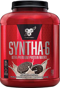 BSN SYNTHA-6 Whey Protein Powder, Micellar Casein, Milk Protein Isolate Powder, Cookies and Cream, 48 Servings (Package May Vary)