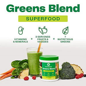 Amazing Grass Greens Blend Superfood: Super Greens Powder with Spirulina, Chlorella, Beet Root Powder, Digestive Enzymes, Prebiotics & Probiotics, Original, 60 Servings (Packaging May Vary)