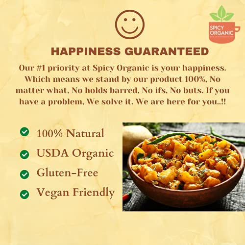SPICY ORGANIC Fenugreek Seeds - Freshly Packed Methi Seeds - Fenugreek Seeds for Hair Growth - 100% Pure USDA Organic - 16 OZ