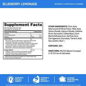 Optimum Nutrition Amino Energy - Pre Workout with Green Tea, BCAA, Amino Acids, Keto Friendly, Green Coffee Extract, Energy Powder - Blueberry Lemonade, 30 Servings