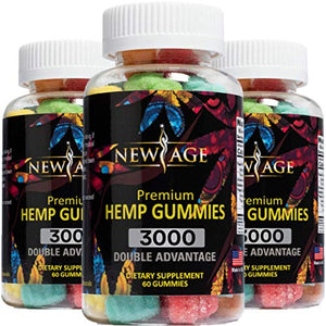 New Age Naturals Advanced Hemp Big Gummies 3000 180ct - 3 Pack - Natural Hemp Oil Infused Gummies