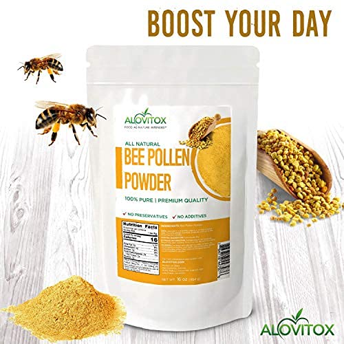 ALOVITOX Bee Pollen Powder | 100% Pure, Natural Raw Bee Pollen - Antioxidants, Proteins, Vitamins B6, B12, C and A, Amino Acids and More (Bee Pollen Powder, 5 LB)