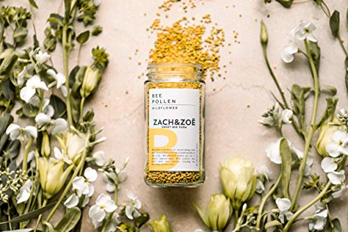 Wildflower Bee Pollen by Zach & Zoe Sweet Bee Honey Farm – (1) 8 Ounce Jar – Pure Farm Raised Superfood, Packed with Powerful Anti-oxidants, Amino Acids, Enzymes, and Vitamins!
