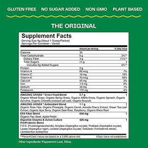 Amazing Grass Greens Blend Superfood: Super Greens Powder with Spirulina, Chlorella, Beet Root Powder, Digestive Enzymes, Prebiotics & Probiotics, Original, 60 Servings (Packaging May Vary)