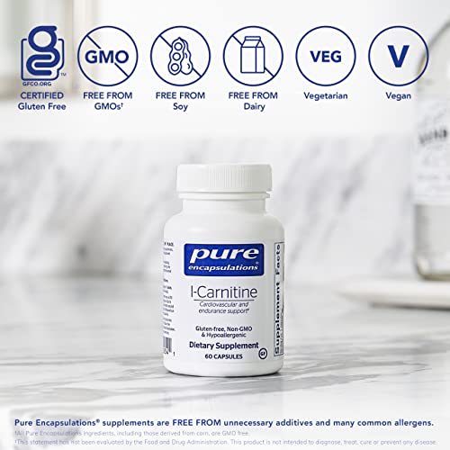 Pure Encapsulations - L-Carnitine - Hypoallergenic Supplement for Cardiovascular and Endurance Support - 60 Capsules