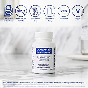 Pure Encapsulations - L-Carnitine - Hypoallergenic Supplement for Cardiovascular and Endurance Support - 60 Capsules
