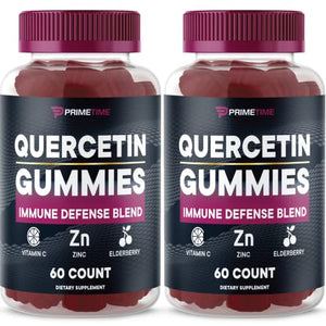 Quercetin + Zinc + Vitamin C 1000mg Gummies Supplements with Elderberry, Flavonoid Vitamin for Kids Adults Immunity, Immune Support Gummy Booster Vegan (2 Pack)