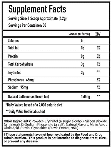 Caffeine and Kilos, Clearly Caffeine, 150mg Caffeine, Naturally Flavored for Smooth, Clean Energy, 0 Calorie Energy Drink Mix (30 Servings, Vanilla)
