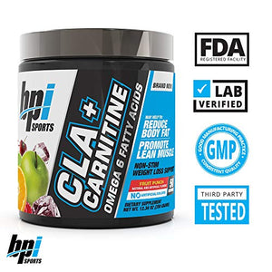 BPI Sports CLA + Carnitine – Conjugated Linoleic Acid – Weight Loss Formula – Metabolism, Performance, Lean Muscle – Caffeine Free – For Men & Women – Fruit Punch – 50 servings – 12.34 oz