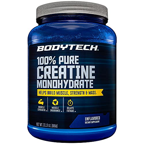 100 Pure Creatine Monohydrate Unflavored 5 GM/Serving Supports Muscle Strength Mass (32 Ounce Powder) by BodyTech