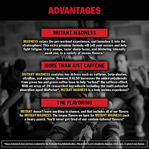 Mutant Madness – Redefines The Pre-Workout Experience and Takes it to a Whole New Extreme Level – Engineered Exclusively for High Intensity Workouts – 225 g – Sweet Iced Tea