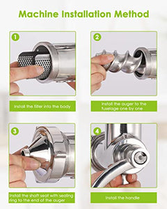 Moongiantgo Manual Wheatgrass Juicer Extractor Stainless Steel Manual Juicer for Juicing Wheat Grass Celery Kale Spinach Parsley Pomegranate Apple Grapes Fruit Vegetable (Detachable Slag Outlet)
