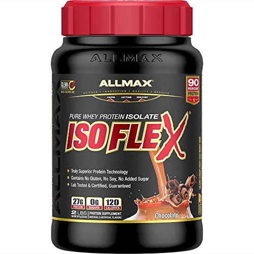 ALLMAX Nutrition - ISOFLEX Whey Protein Powder, Whey Protein Isolate, 27g Protein, Chocolate, 2 Pound