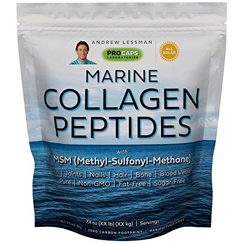 Andrew Lessman Marine Collagen Peptides Powder & MSM 120 Servings - Supports Radiant Smooth Soft Skin, Comfortable Joints. 100% Pure. Super Soluble No Fishy Flavor No Additives Non-GMO