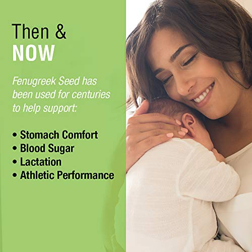 Solaray Fenugreek Seed 1240 mg | Healthy Digestion & Stomach Comfort, Blood Sugar & Lactation Support | 100ct, 50 Serv.