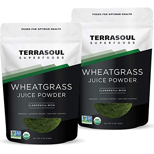 Terrasoul Superfoods Organic Wheat Grass Juice Powder, 10 Oz (2 Pack) - USA Grown | Made From Concentrated Juice | Superior to Wheatgrass