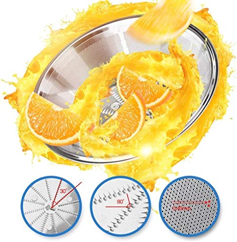 QIN Juicer Machines, Slow Masticating Juicer, Slow Juicer Easy to Clean, Extractor Press Centrifugal Juicing Machine,Wide 3” Feed Chute for Whole Fruit Vegetable (Color : Gold)