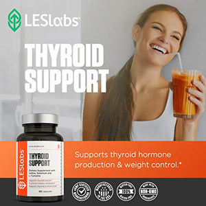 LES Labs Thyroid Support, Natural Supplement for Thyroid Health, Metabolism & Thyroid Hormone Levels, 60 Capsules