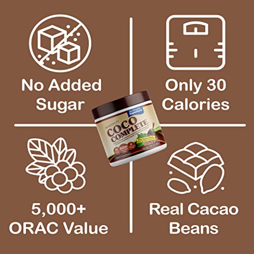 Coco Complete by New Vitality – Immune System and Metabolism Boosting Superfood Powder Supplement, Energy Support, Sugar Free, Real Cocoa Powder & Green Tea Extract, Chocolate Flavor, 30 Servings