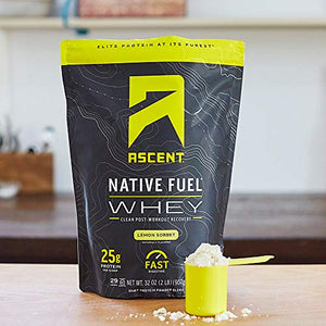 Ascent Native Fuel Whey Protein Powder - Lemon Sorbet - 2 lbs